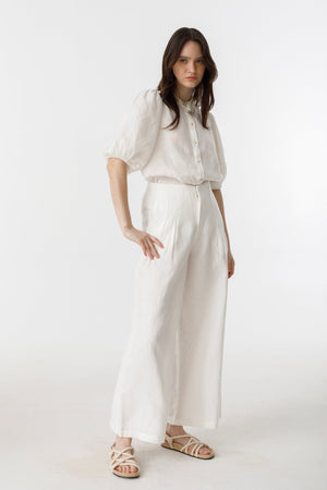 Culotte Linen Pants - Off White