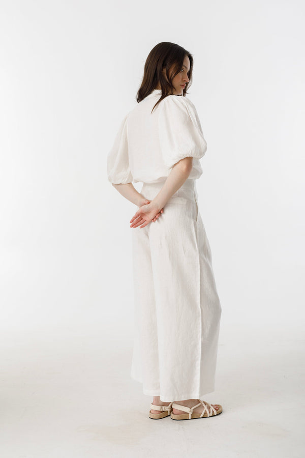 Culotte Linen Pants - Off White
