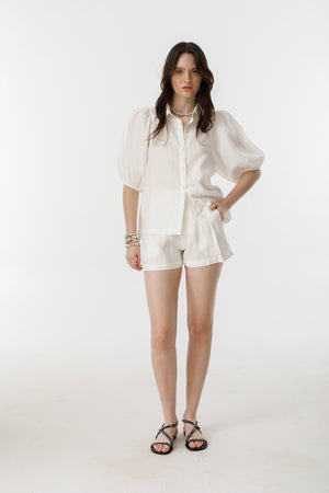 Frida Linen Shorts - Off White