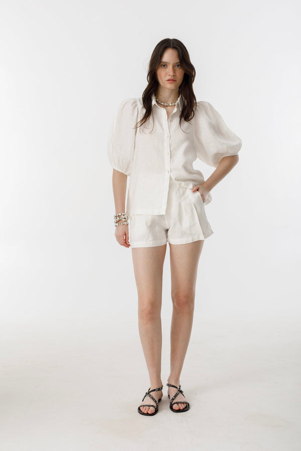 Frida Linen Shorts - Off White
