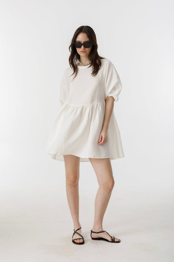 Alcala Linen Dress - Off White
