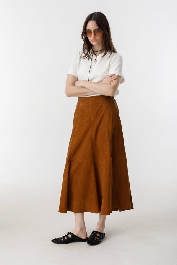 Alamo Suede Skirt - Tan