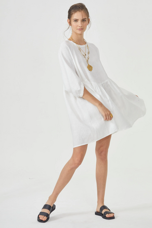 Alcala Linen Dress - Off White