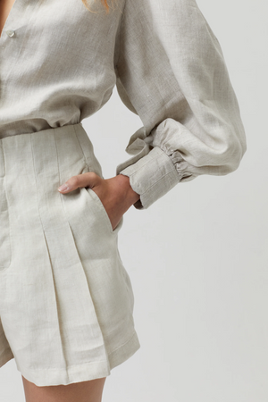 Frida Linen Shorts - Natural