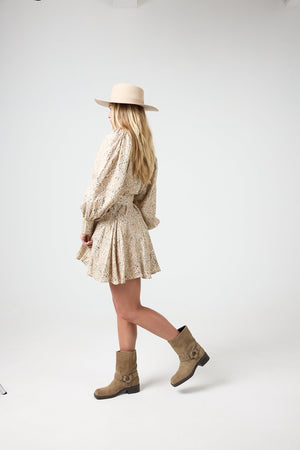 Camille Metallic Linen Dress - Snake