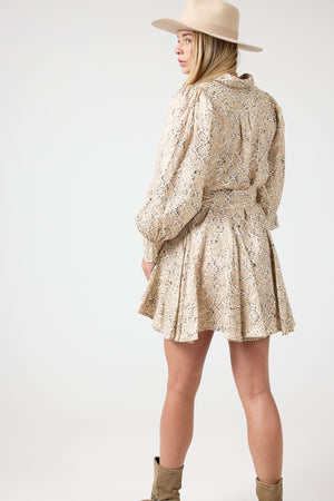 Camille Metallic Linen Dress - Snake