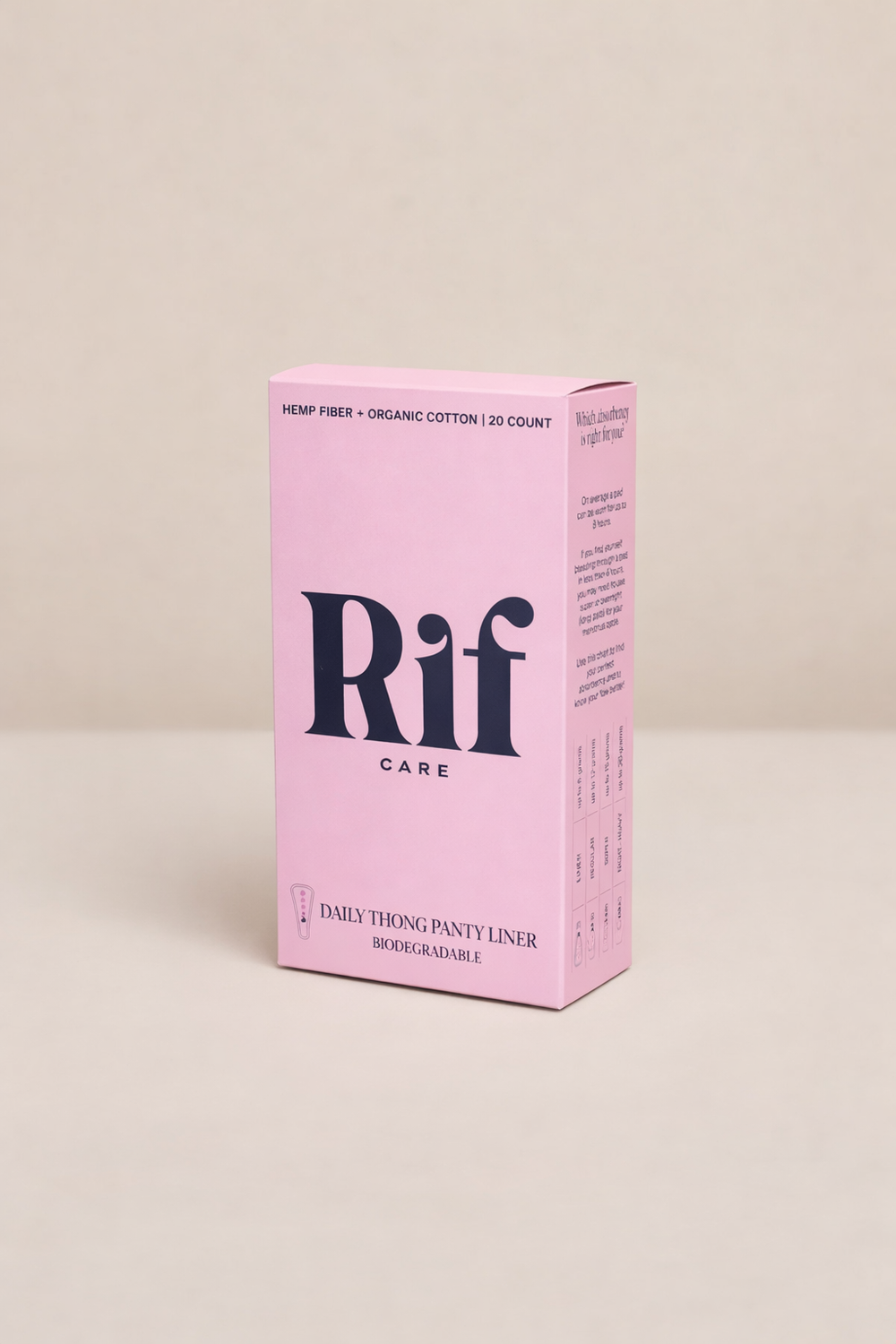 NEW! Organic Hemp fiber + Organic Cotton Thong Panty Liners (20 count)