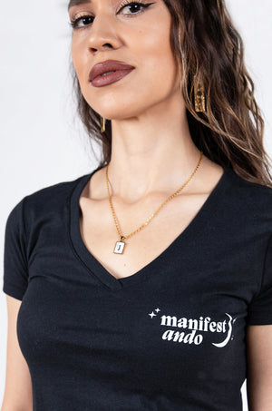 Manifestando V-Neck in Black