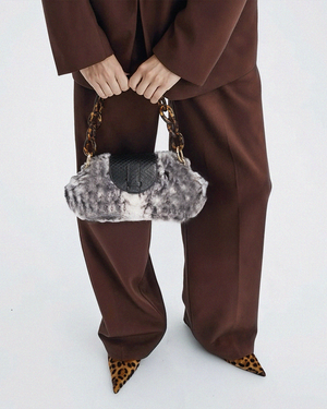 Serena in Faux Fur/Black Leather