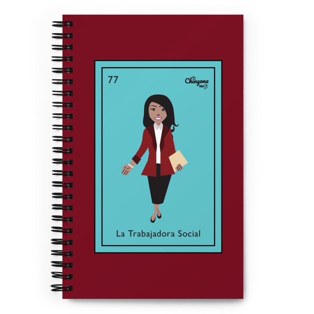 La Trabajadora Social Burgundy Suit  Spiral notebook