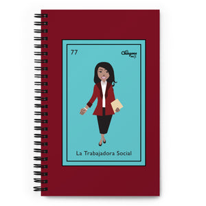 La Trabajadora Social Burgundy Suit  Spiral notebook