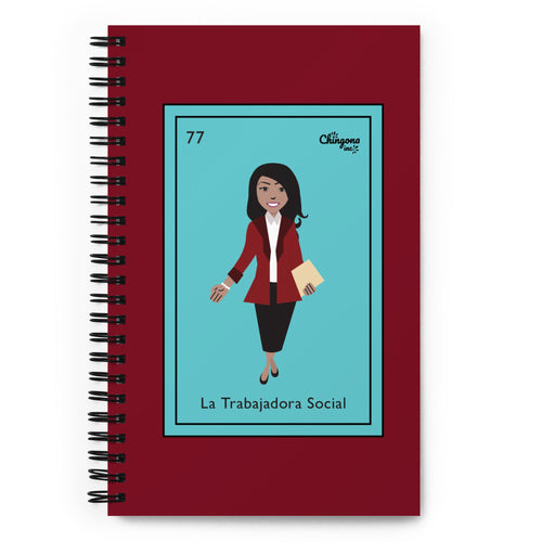 La Trabajadora Social Burgundy Suit  Spiral notebook