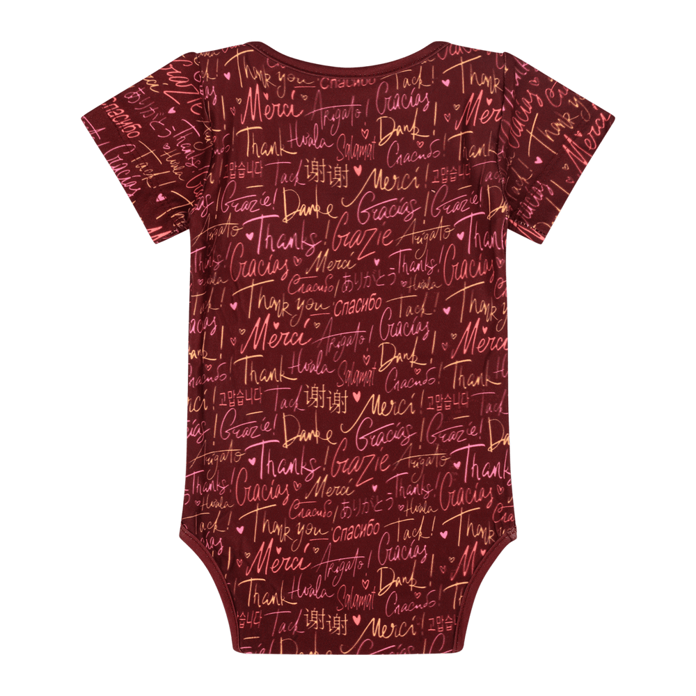 Thank You Short Sleeve Bodysuit | Multicultural Kids Clothing