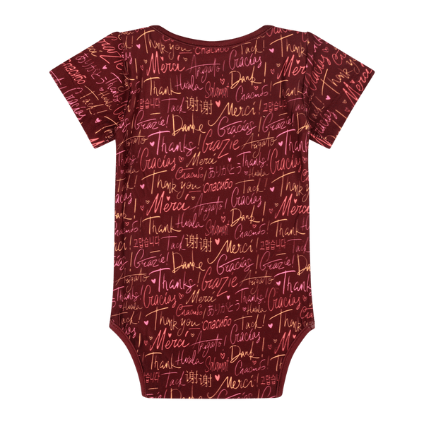 Thank You Short Sleeve Bodysuit | Multicultural Kids Clothing