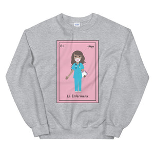 La Enfermera Loteria Card - The Nurse Mexican Bingo Sweatshirt
