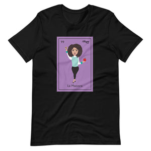 La Maestra Curly Hair Mexican Lotería Card T-Shirt