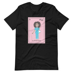 La Enfermera Curly Hair Loteria Card T-Shirt