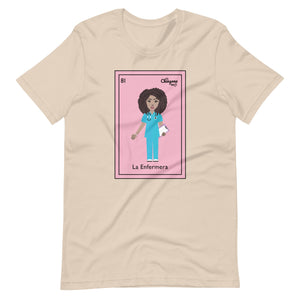 La Enfermera Curly Hair Loteria Card T-Shirt