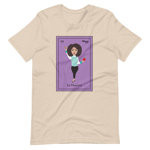 La Maestra Curly Hair Mexican Lotería Card T-Shirt
