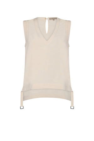 Valencia Adjustable Hem Blouse | Ecru