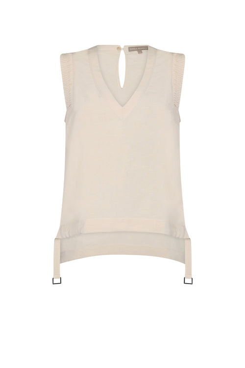 Valencia Adjustable Hem Blouse | Ecru