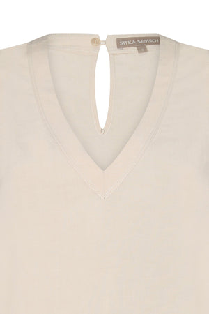 Valencia Adjustable Hem Blouse | Ecru