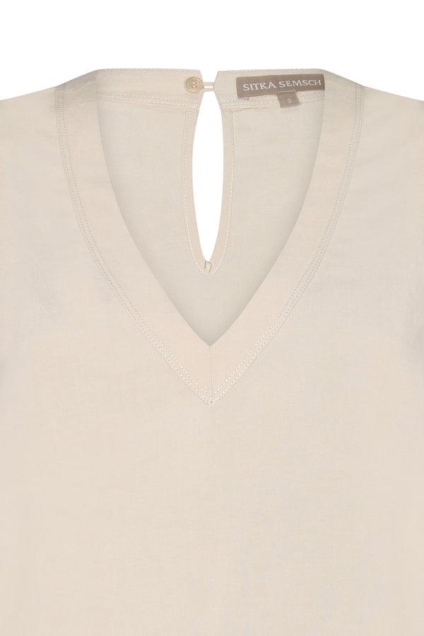 Valencia Adjustable Hem Blouse | Ecru