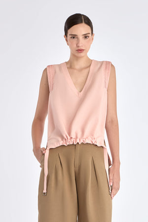 Valencia Adjustable Hem Blouse | Rose
