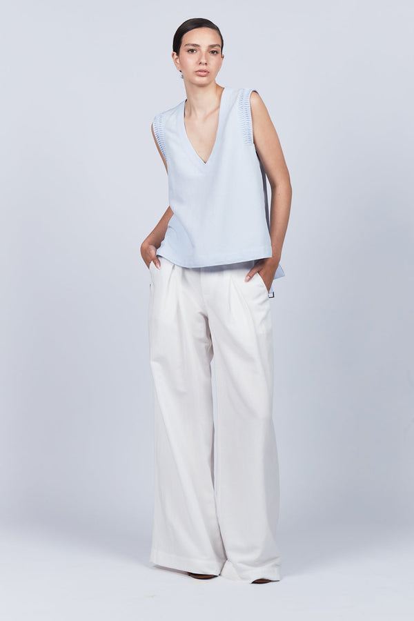 Valencia Adjustable Hem Blouse | Sky