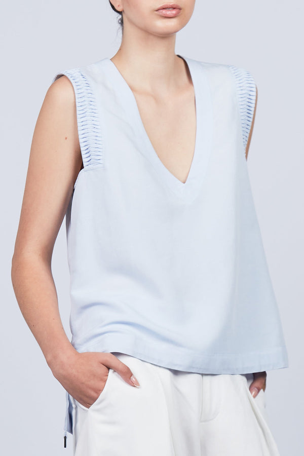 Valencia Adjustable Hem Blouse | Sky