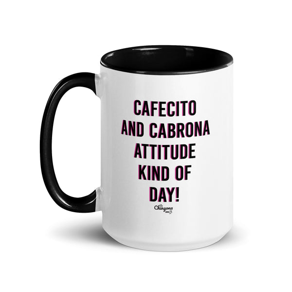 Cafecito and Cabrona Attitude Latina Mug Color Inside