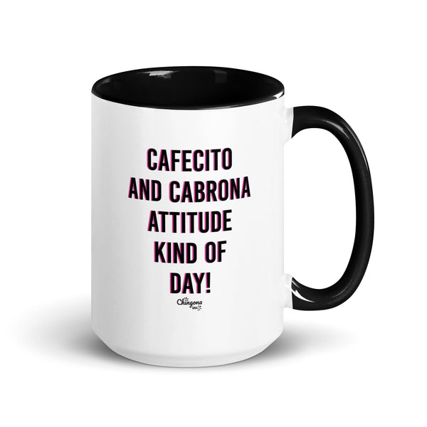 Cafecito and Cabrona Attitude Latina Mug Color Inside