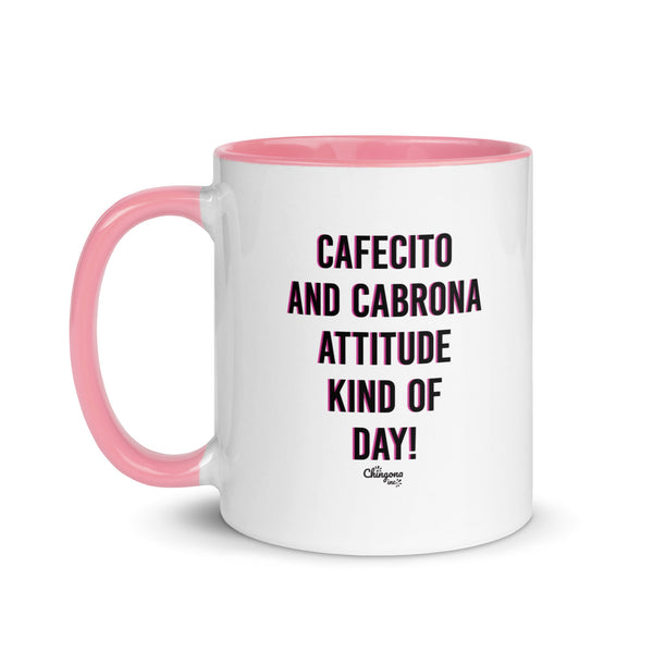 Cafecito and Cabrona Attitude Latina Mug Color Inside