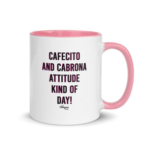 Cafecito and Cabrona Attitude Latina Mug Color Inside
