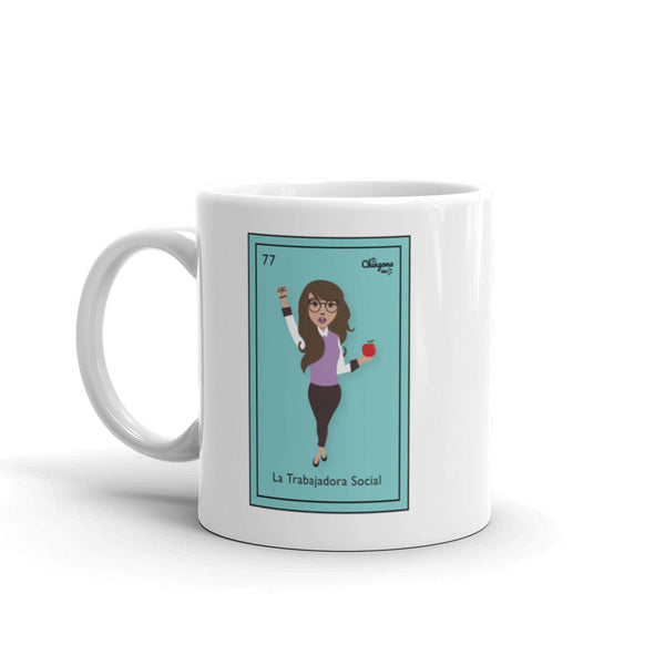 La Trabajadora Social Mexican Loteria Card Latina Mug