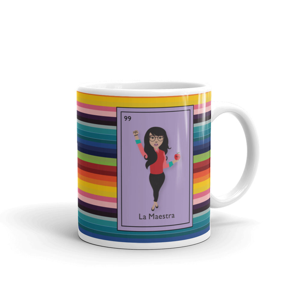 La Maestra Mexican Loteria Card Serape Mug
