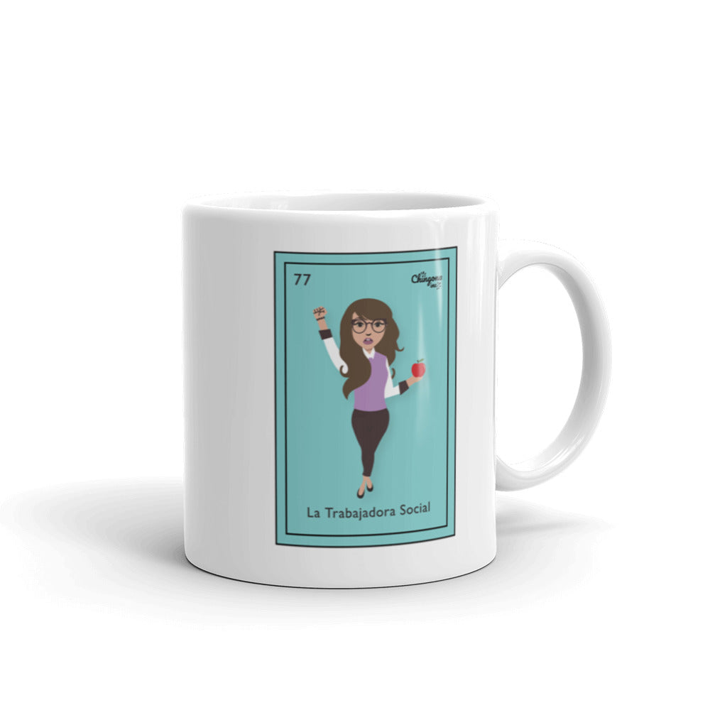 La Trabajadora Social Mexican Loteria Card Latina Mug