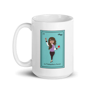 La Trabajadora Social Mexican Loteria Card Latina Mug