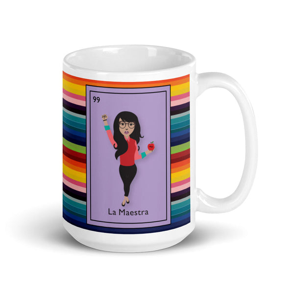 La Maestra Mexican Loteria Card Serape Mug
