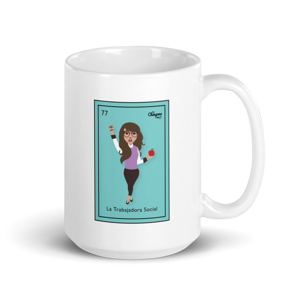 La Trabajadora Social Mexican Loteria Card Latina Mug