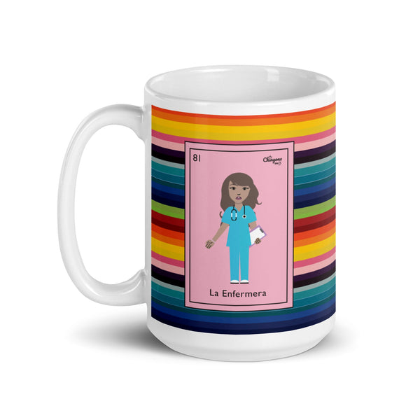 La Enfermera Mexican Loteria Card Serape Mug