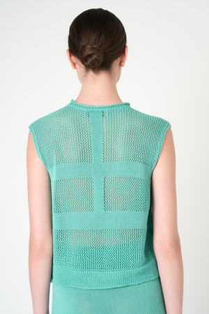 Luxe Sleeveless Top in Aqua