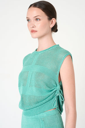Luxe Sleeveless Top in Aqua