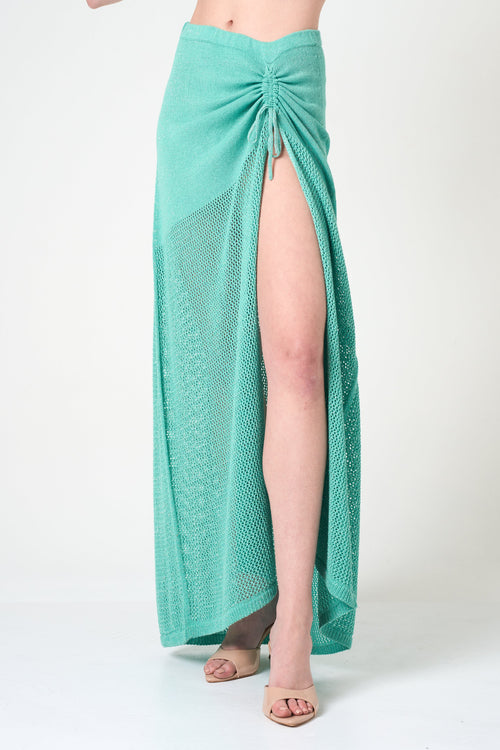 Luxe Long Skirt in Aqua