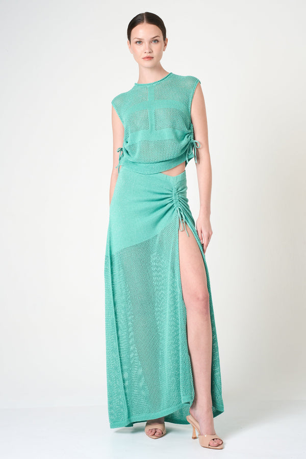 Luxe Long Skirt in Aqua