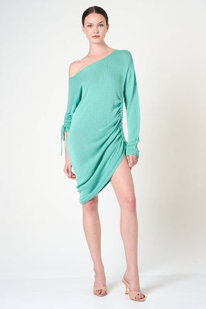 Long Sleeve Dress in Aqua