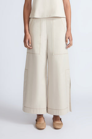 Zoe High-Rise Cotton Pants | Pristine