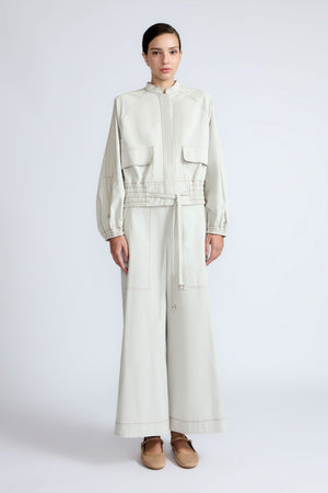 Zoe High-Rise Cotton Pants | Silver