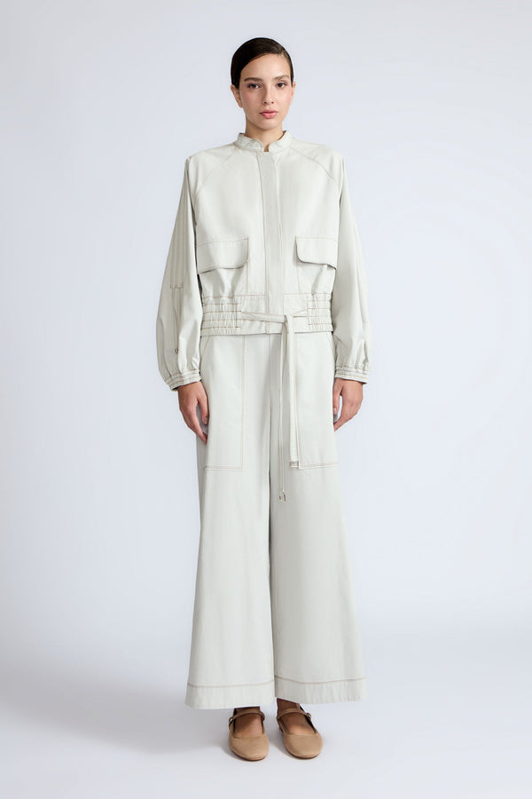 Zoe High-Rise Cotton Pants | Silver