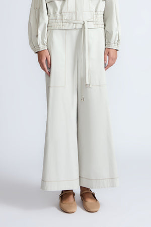 Zoe High-Rise Cotton Pants | Silver